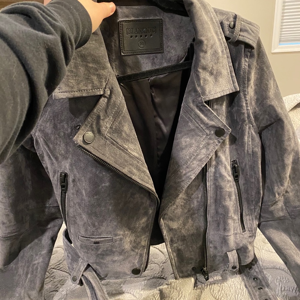 Blank NYC Suede grey moto jacket
